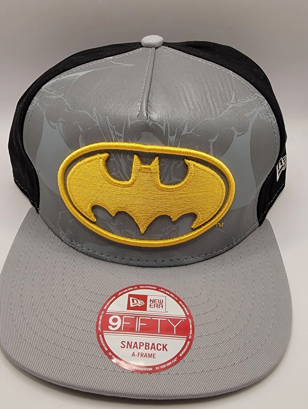 New Era Batman Snapback Hat - Gray, Black & Yellow